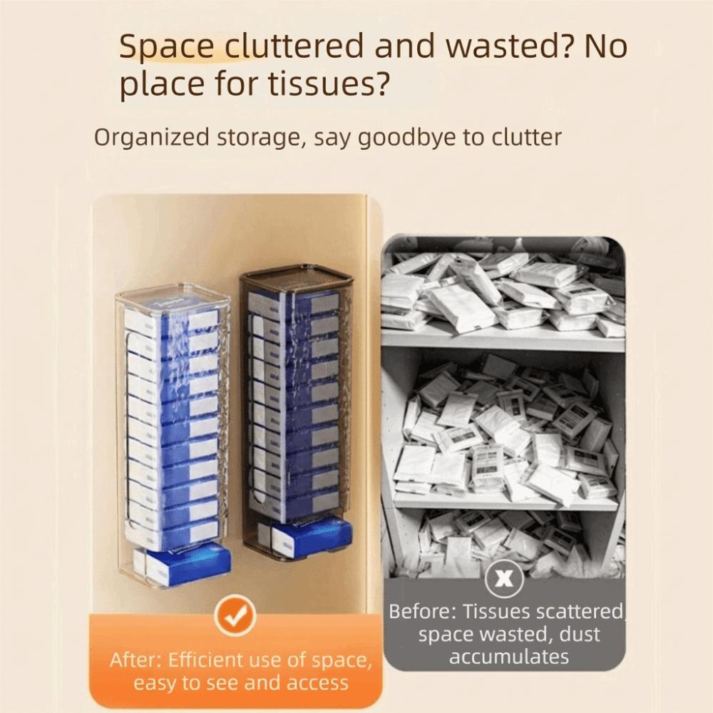 Wall Mounted Pack Tissue Storage Box Plastic Tissue Holder Practical Tissue Organizer  Kitchen
