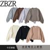 Za Export New Arrival Women's Clothing ZR Fashion Style Fashion All-Match Oblique Shoulder Lazy Sweater Asymmetrical Slimming Sweater