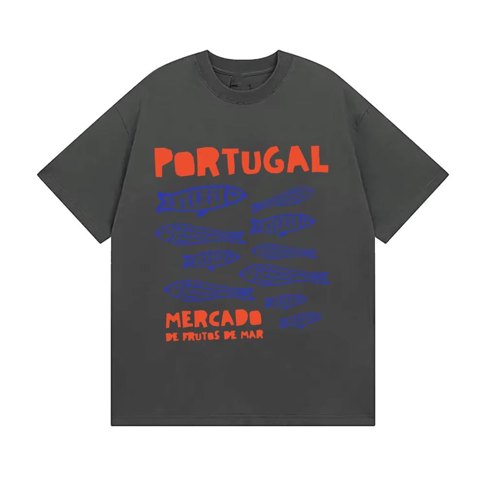 Portugal Sardines Tinned Fish Funny Meme T Shirt Men Women Vintage Harajuku Oversized T-shirts Casual Male Short Sleeve T-shirts