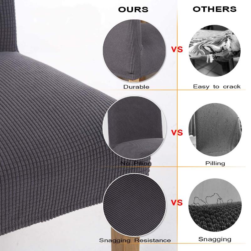 Жаккардовый чехол на стул, эластичные чехлы из спандекса, чехлы на стулья для кухни, столовой, кухни, свадьбы, банкета