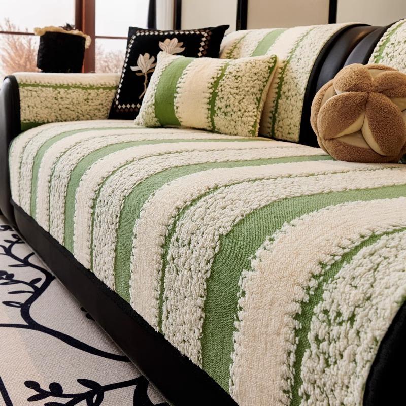 Нескользящая накидка на диван в скандинавском стиле, Зимняя утолщенная плюшевая накидка на диван, Защитное одеяло для дивана из овечьей шерсти, Домашний декор, Подушка для дивана