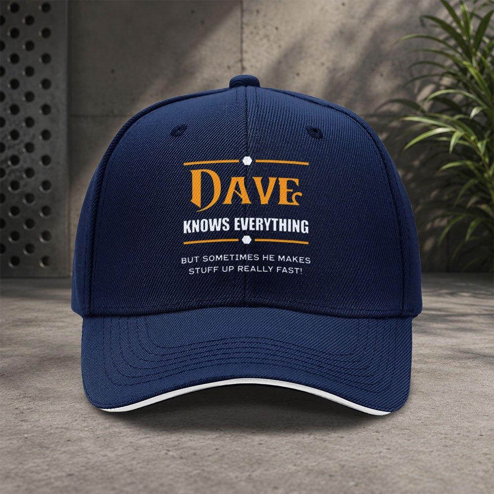 Dave Fun Print Adjustable Baseball Cap Lightweight Unisex Duckbill Hat For Casual Sports Parties Thanksgiving Graduation