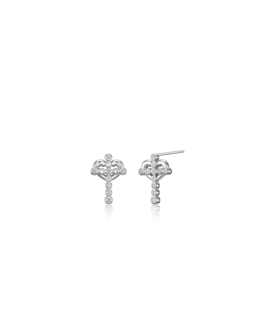 Reve Rv-Lab Diamond Phal. Love Cross Earrings