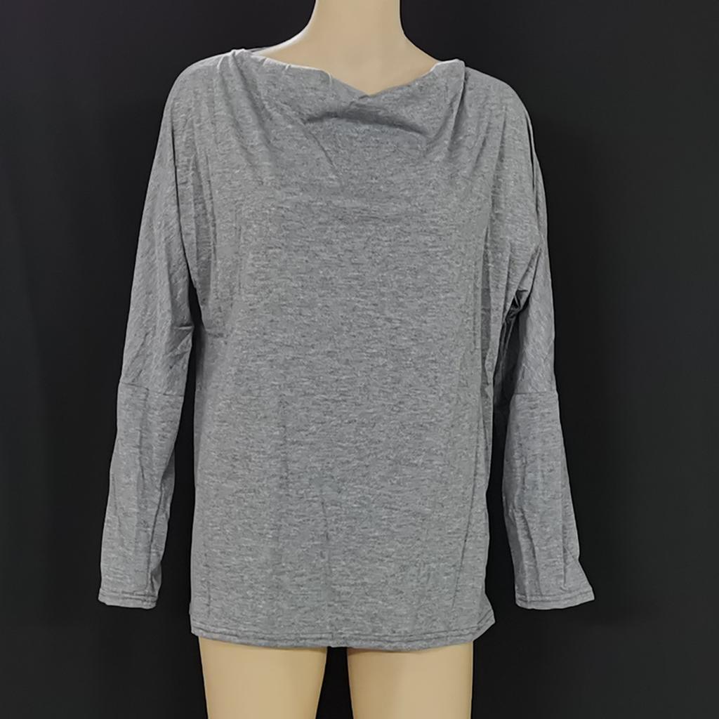 HNXC Women's Fashion Casual Autumn Winter Colour Block Print Long Sleeve O-Neck Blouses & Shirts