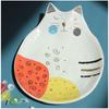 [A0177] - Empty Ceramic Bowl "Cats" White Multi-colored - 25x21x7 Cm