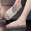 Jelly Crystal Women's Bathroom Old-fashioned Hard-soled Cooked Plastic Plastic Non-smelly Feet Flat-soled PVC Cool Slippers Non-slip Home Shoes