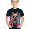 4-15 Years Old T Shirts Bear Dog Comfortable Polyester Boys Girls Children Long Sleeve T-Shirt Cartoon 3D Printed T Shirt Kids Clothing