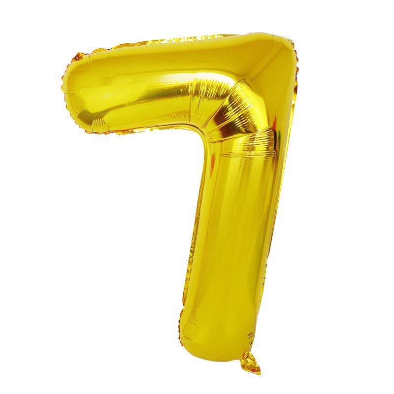 32-дюймовые золотые и серебряные цифровые фольгированные шары для украшения вечеринки - Американский стиль