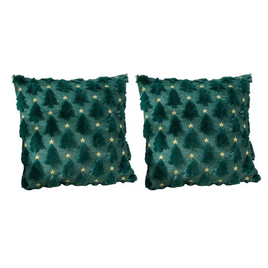 2 шт. Наволочки для декоративных подушек с рисунком рождественской елки, мягкие плюшевые рождественские наволочки, моющиеся декоративные наволочки для дивана-кровати