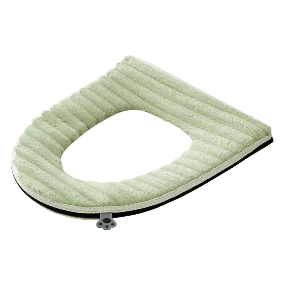 Double-sided Toilet Seat Cushion Stripe Plush Toilet Seat Pad Household Four Seasons