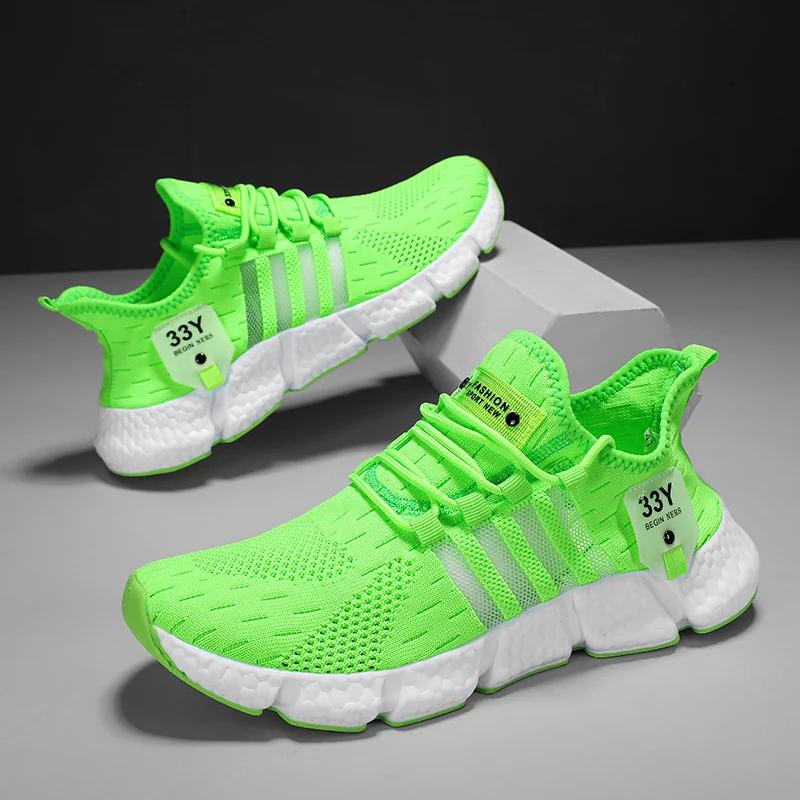 Мужская обувь из дышащей сетки, модные легкие прогулочные балетки больших размеров, мужские теннисные кроссовки, уличная обувь для бега и фитнеса 2025