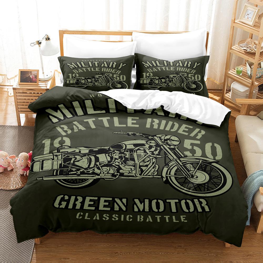 Новый трехсекционный комплект постельного белья серии Vintage Harley для студенческого общежития