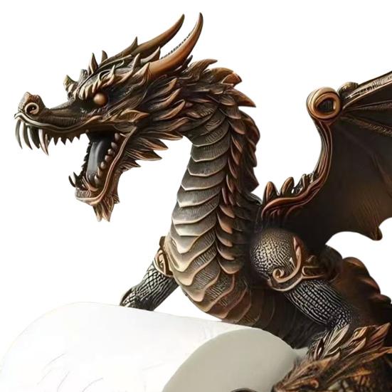 Диспенсер для туалетной бумаги «Дракон» Декоративный держатель для туалетной бумаги Настенный держатель для бумаги для ванной и кухни Подарок для любителей драконов