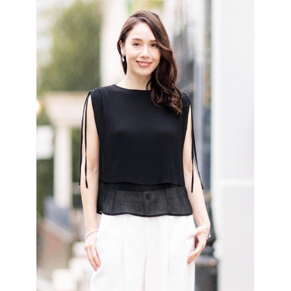 Spicio Women Double Layered Short Sleeve Strap Blouse 461 112