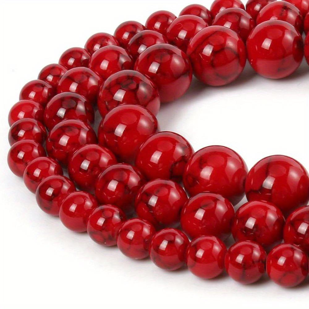 100/300/500 шт. красных бусин, бирюзовых бусин, декоративных бусин, разделительных бусин, бусин из натуральных драгоценных камней, изготовление украшений, браслет-ожерелье своими руками