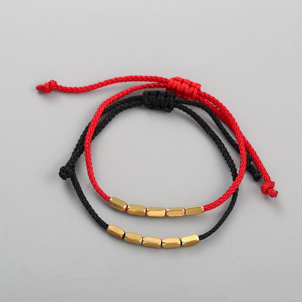 Бусины Узлы Буддийская Вощеная Нить Тибетский Черный Красный Цвет Браслеты Аксессуары Ювелирное Изделие на Запястье Браслет