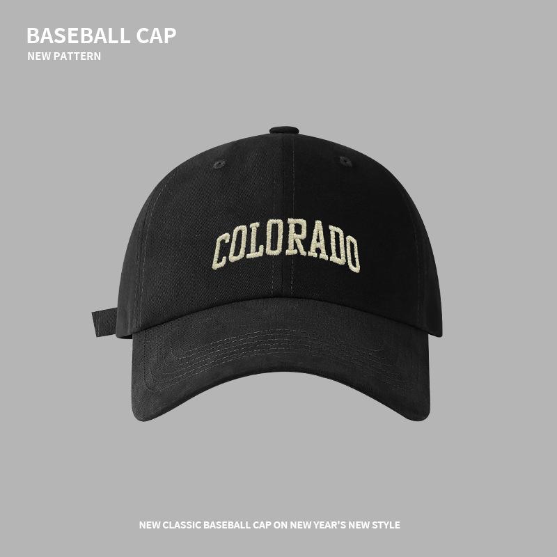 Peaked Cap Children's Embroidery Letters Wide Brim Sunscreen Visor Spring and Autumn Versatile Deep Top Baseball Cap Men