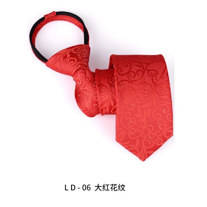 Wind Dress Jacquard Polyester Zipper Tie Men'S Business Occupation Easy To Pull Lazy Tie