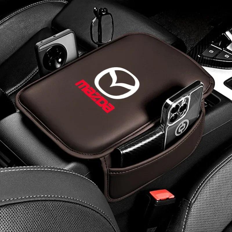 2025 Горячий Защитный чехол на подлокотник центральной консоли из кожи, накладка на бокс-подлокотник автомобиля, карман для хранения для Mazda 3 6 Axela Atenza CX-5 MX5 автомобильный кондиционер