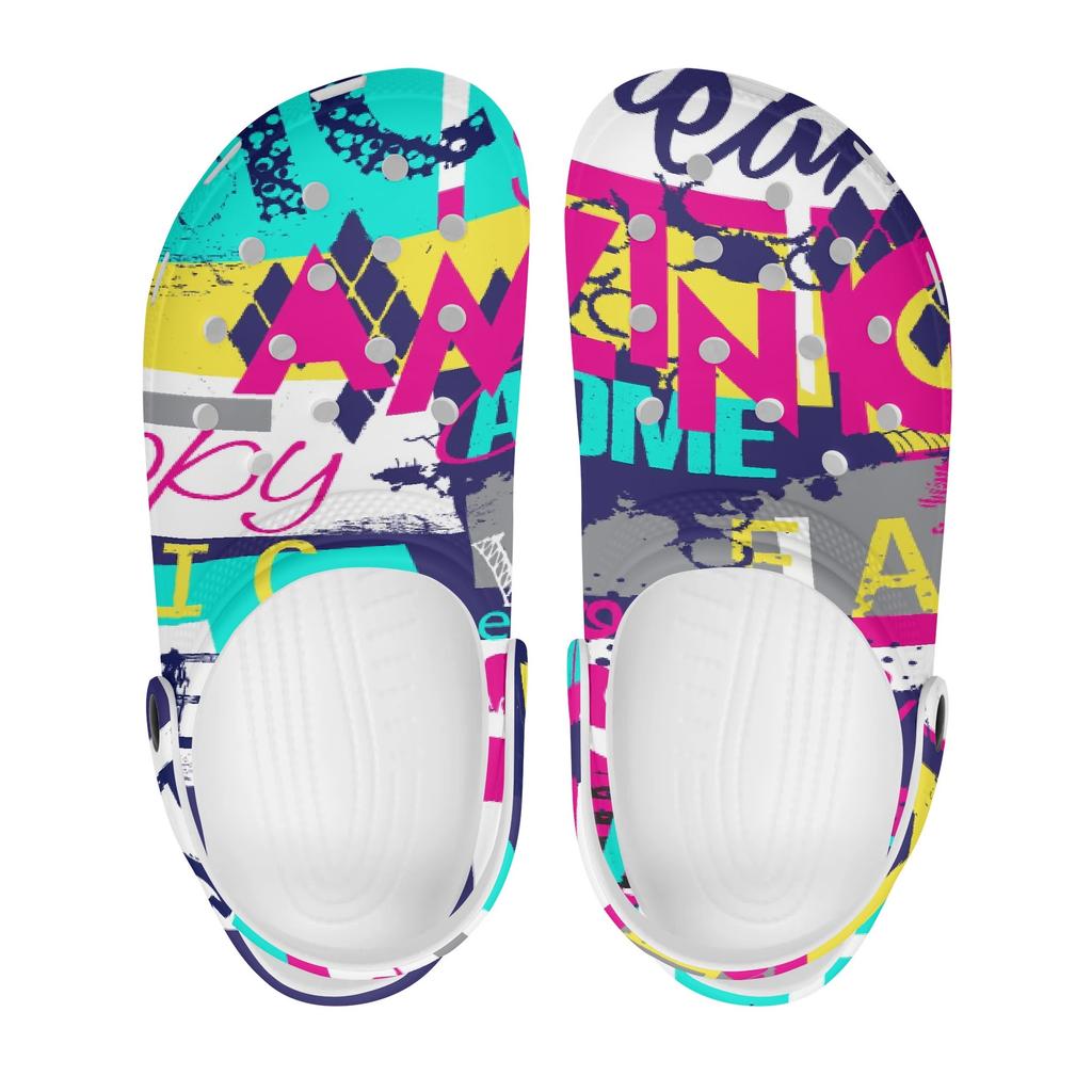 Colorful Printed EVA Clogs Women Men Slip On Breathable Garden Shoes Lightweight Beach Pool Bathroom Home Wear Indoor Outdoor Use