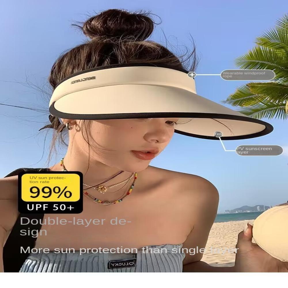 Солнцезащитная шляпа с защитой от ультрафиолета, устойчивая к ультрафиолетовому излучению, пустая шляпа-цилиндр, портативная солнцезащитная шляпа для лета