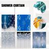 Winter Snowflake Shower Curtain Xmas Ice Holiday Home Bathtubs Bathroom Curtain Decoration Set 12 Hooks Washable Polyester Fabric
