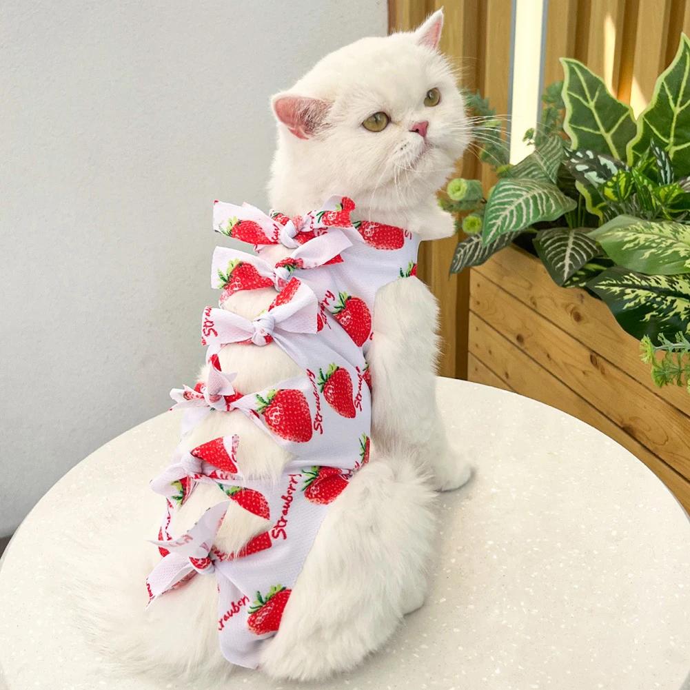 Breathable Cats Anti-licking Sterilization Clothes Pet Recovery Suit for Small Cat Weaning Kitten Anti-scratch Body Strap Vest