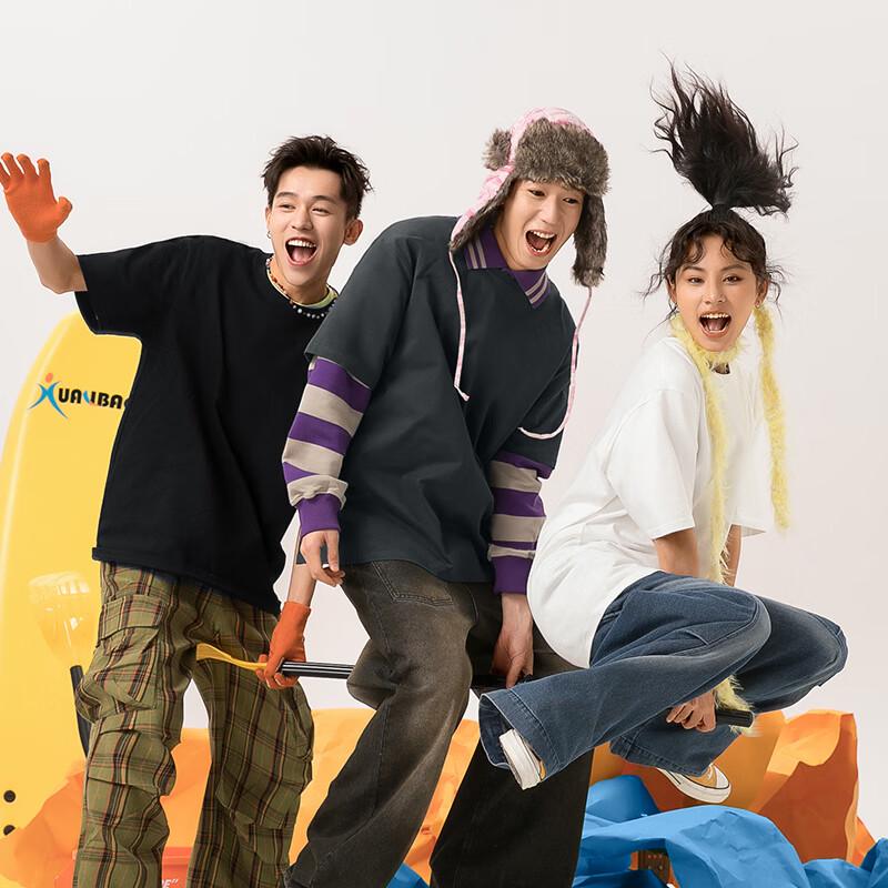 Мужская хлопковая футболка с графическим принтом свободного кроя GENIOLAMODE