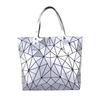 Tote Bag Geometric Rhombus Pu Glossy Large-Capacity Handbag Women'S Variety Of Folding Deformation Shoulder Bag