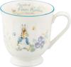 Yamaka Shoten Peter Rabbit Coffee Mug, 340ml, Approx. 10x10cm Diameter, Shabby Chic Flower Design, White, PR651-11