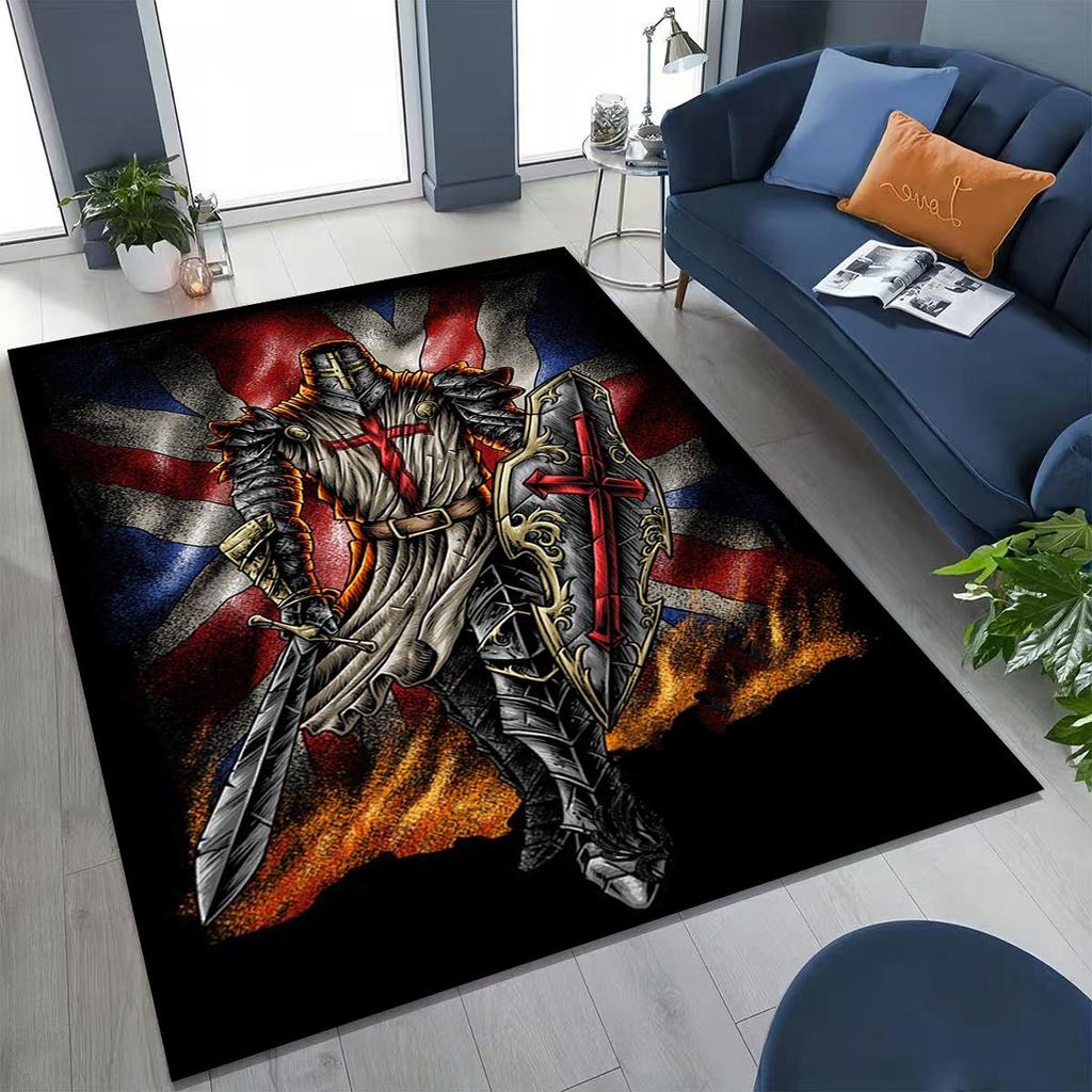 Тамплиер Рыцарь Крови Честь Святой Крестоносец Мультяшный Ковер для Спальни Гостиной Дивана Дома Декор Придверный Коврик, Детский Игровой Нескользящий Напольный Коврик