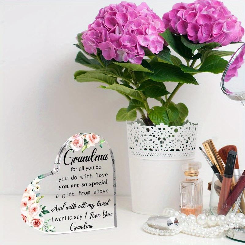 Eye-catching Acrylic Floral Grandma Centerpiece - Unique Gift for Birthday or ChristmasFestival Statue Decorations