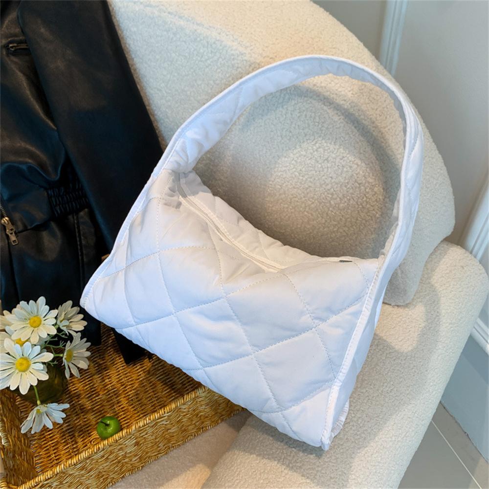 Модные зимние сумки с хлопковой подкладкой, женские стеганые вышитые универсальные сумки через плечо, женские повседневные однотонные сумки подмышками