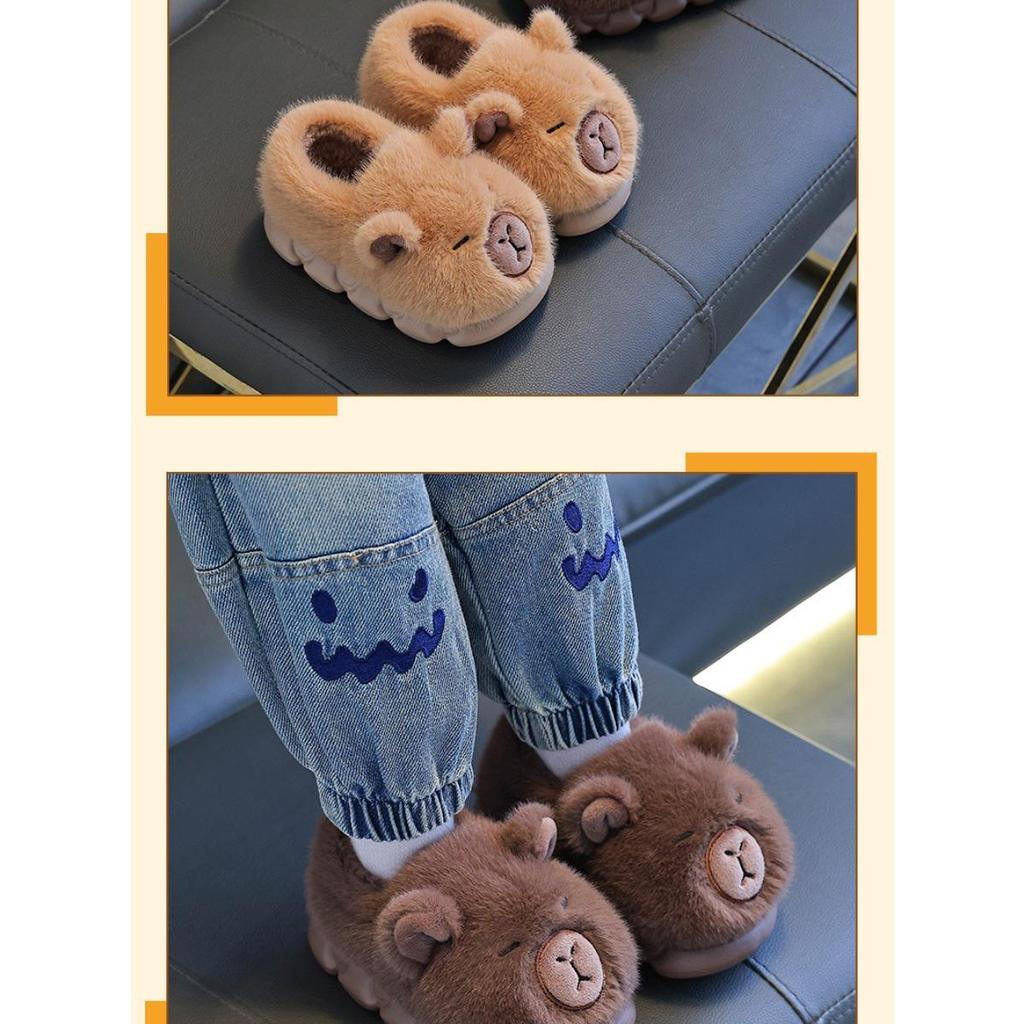 Зимние детские хлопковые тапочки размера 24/45, сумки для мальчиков и девочек с теплыми и плюшевыми пятками, детская хлопковая обувь для родителей и детей