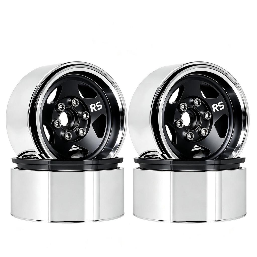 RS Red Spider 1/10 Crawler Car with 1.9-Inch Metal Five-Spoke Wheel Hubs in Black, Silver, and Antique Bronze