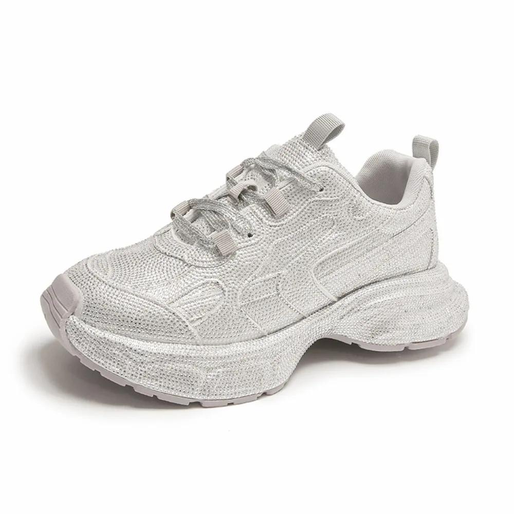 Модные 5 см Модные и дышащие женские вулканизированные туфли на толстой подошве, низкие, повседневные кроссовки для отдыха и спорта