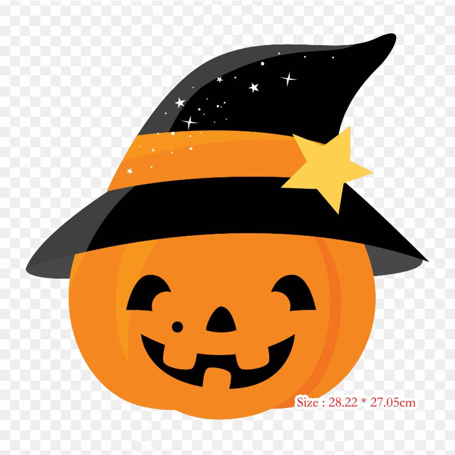 Cute Halloween Pumpkins Jack O' Lantern Halloween Iron On Heat Transfer Printing Vinyl Patches Sticker for Clothes DIY Appliques Washable Patches