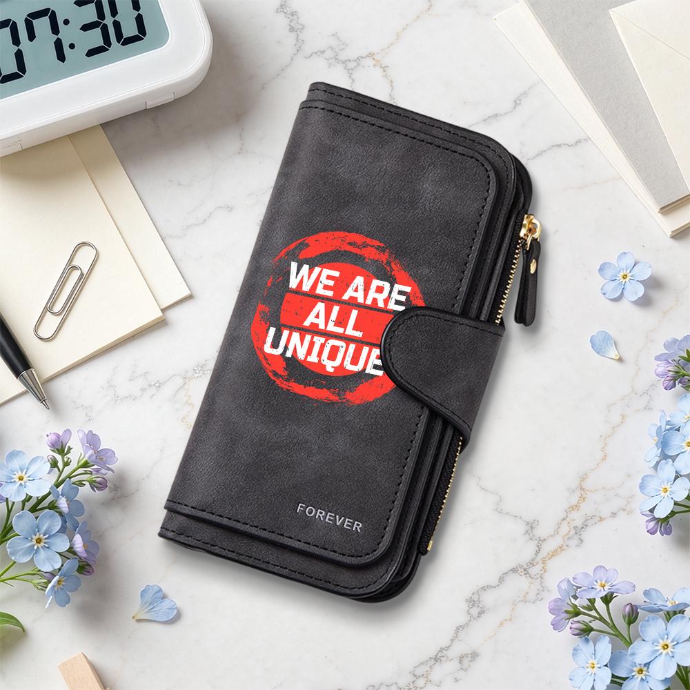 Stylish Long Wallet Unique Slogan Print Multi Slot Card Holder Fashion Casual Portable Daily Purse for Men Women