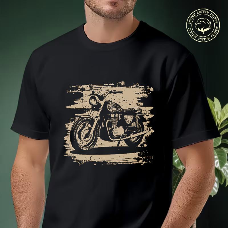 Men Cotton Casual T-shirts Abstract Graffiti Motorcycle Tee Men s Summer Cycling Sportswear Top
