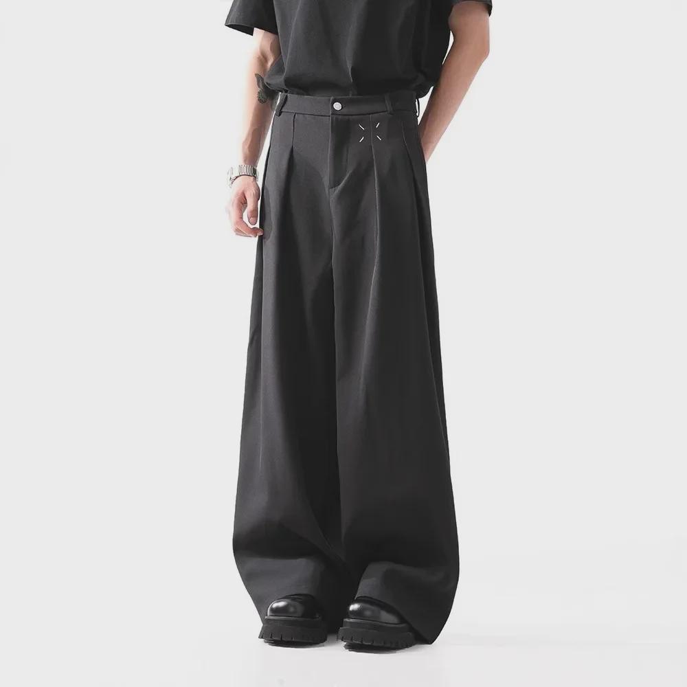 Мужские широкие черные брюки - Cleanfit, повседневные, профессиональные - коллекция весна/осень