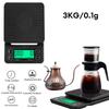 3000g/0.1g Kitchen Electronic Scale with Timer Anti-slip Tray LCD Digital Coffee Balance Scale High Precision Measuring Tool