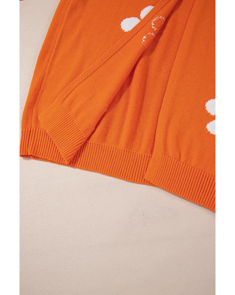 Azura Exchange Кардиган больших размеров с узором из оранжевых цветов и заниженными плечами