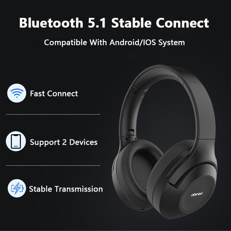 VAORLO Беспроводные наушники APTX HD с приложением, наушники с активным шумоподавлением, Bluetooth 5,1 High для Android IOS, HiFi Heavy Bass