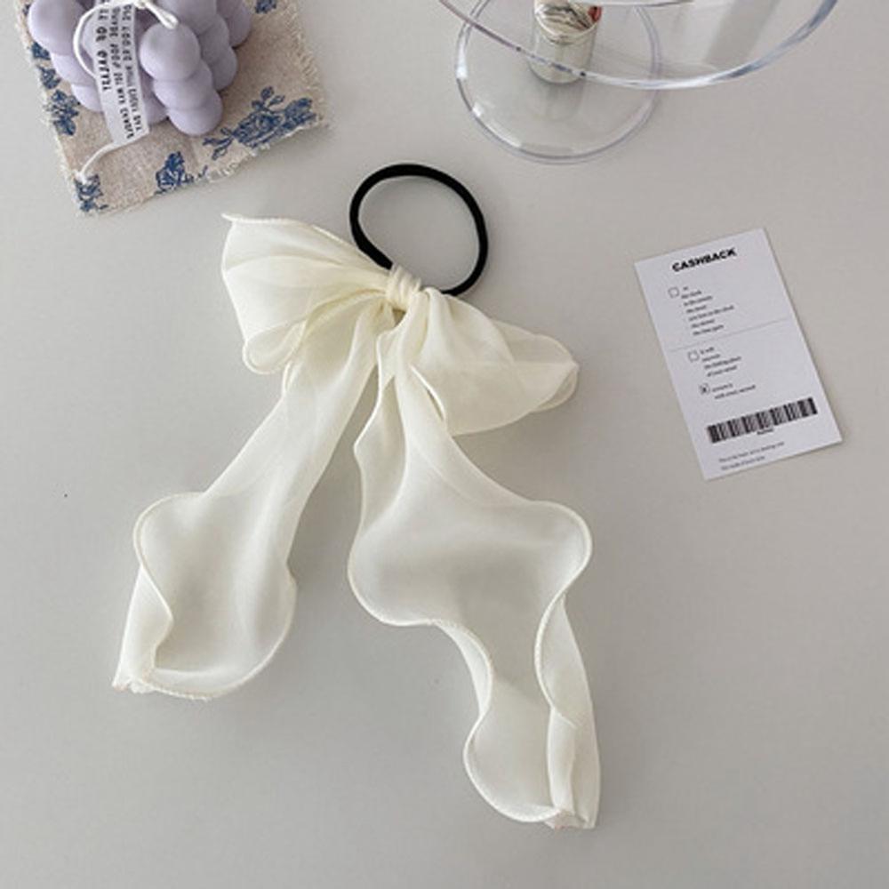 Летние однотонные кружевные резинки для волос из пряжи и ленты, женские резинки для волос с бантом, держатели для хвостиков, резинки для волос для девочек, аксессуары