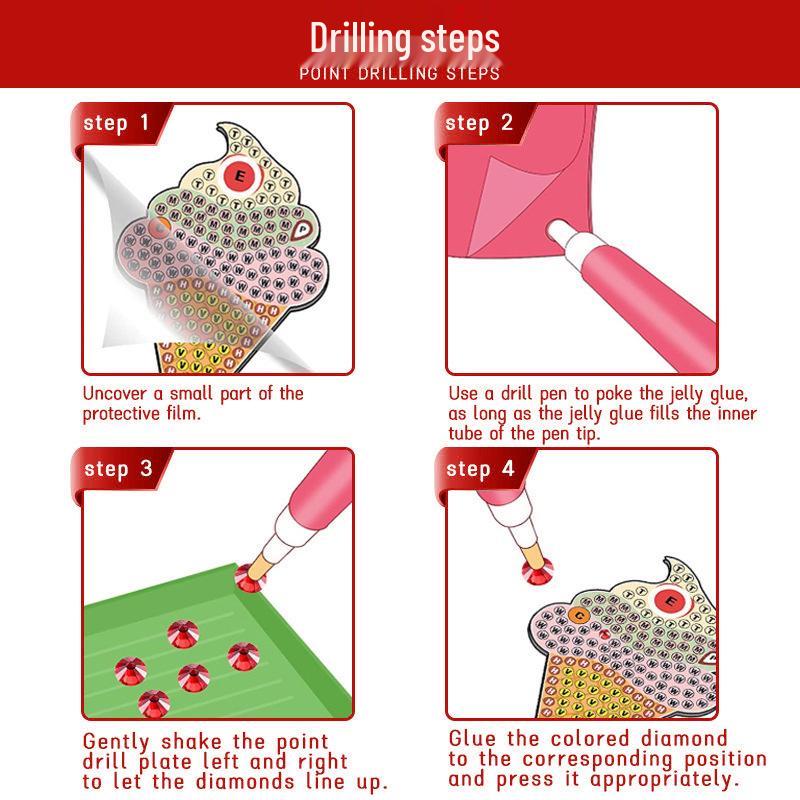 Christmas Gift DIY Diamond Painting Keychain Pendants - Handmade Acrylic Dot Stick-ons