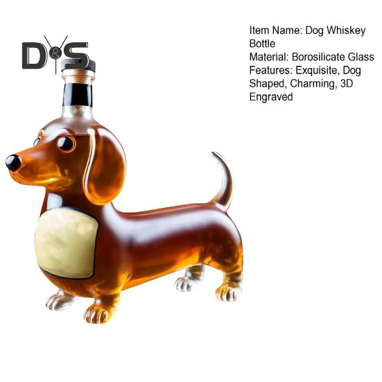 Бутылка для виски для собак, 3D-гравированные бокалы, пивная бутылка для мужчин, пап, любителей собак, графин для вина для домашнего бара, декор