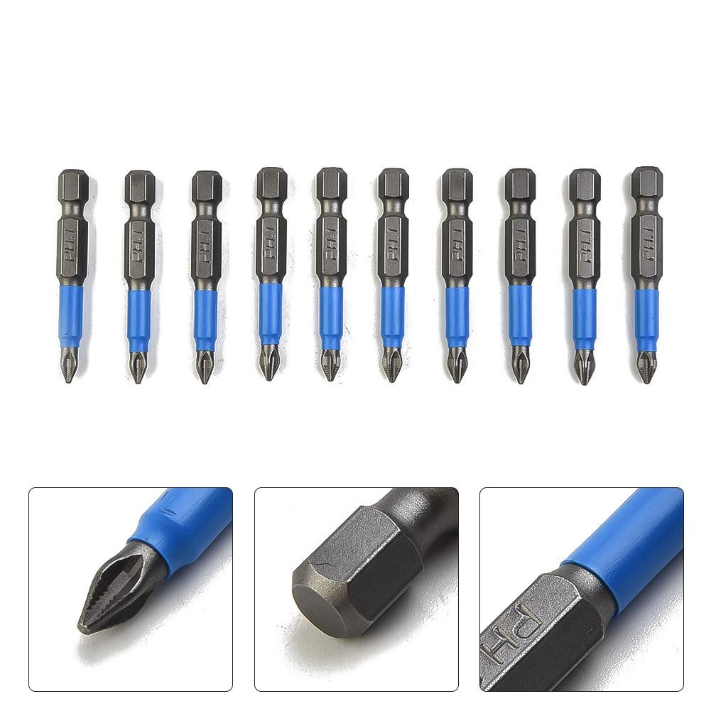 Магнитные биты для отвертки с одной головкой PH1/PH2/PH3/PZ1/PZ2/PZ3 из легированной стали 10 шт.
