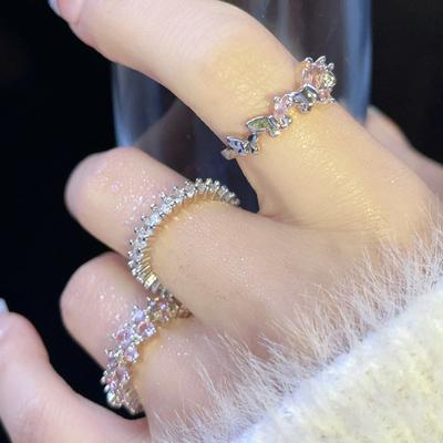 Кольцо с розовым цирконом в стиле легкой роскоши, в виде бабочки, нишевое, женское, сладкое, в стиле крутого ветра, с индивидуальностью, плавное, крутое, красивое, с индексом чувства высокого класса, кольцо на указательный палец