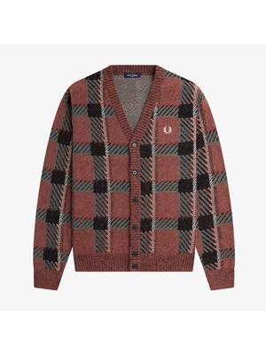 [штаб-квартира подлинный] Fred Perry [sharp] Glitch клетчатый кардиган S54 Afpm2336531 S54 qzgAfpm2336531 S54