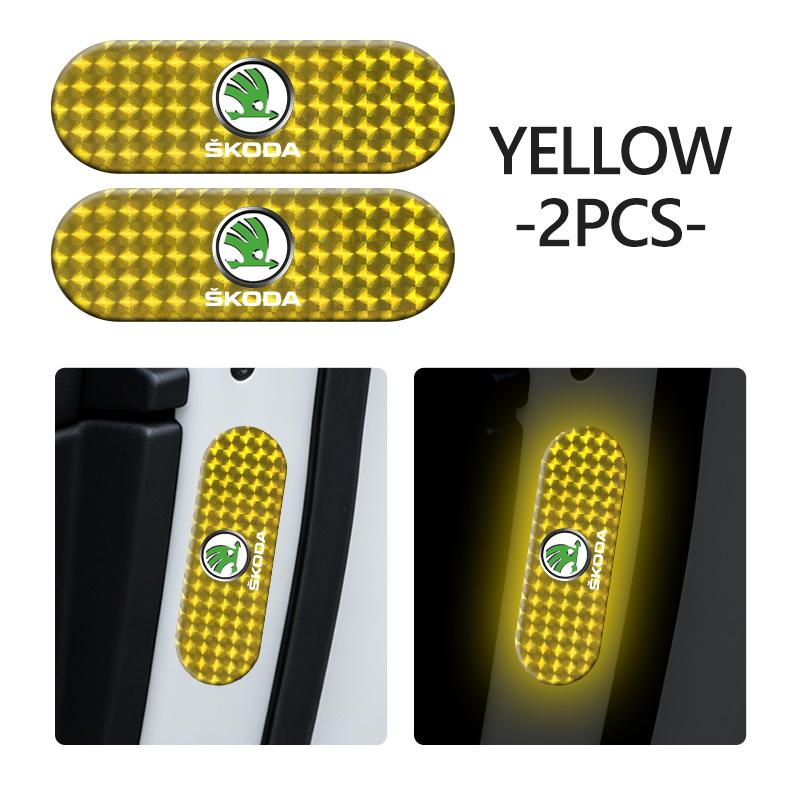 CTGI2 Car Reflective Stickers Warning Reflective Tape Decorating Accessories For Skoda octavia a5 a4 mk1 2 fabia superb rapid mk3 yeti